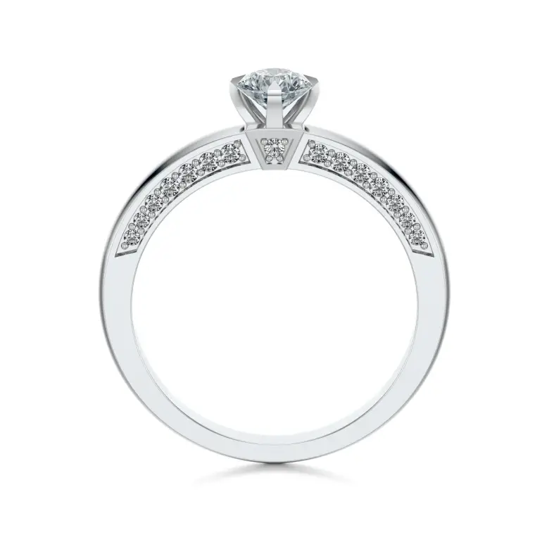 Pierścionek białe złoto z diamentami